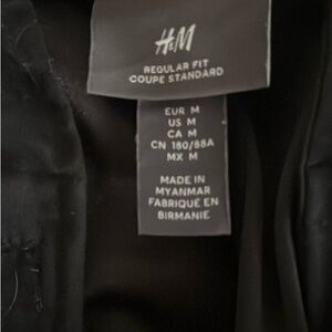 H&M Charcoal Regular Fit leather pants